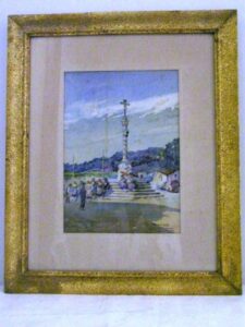 1929011 - Aguarela - O Cruzeiro de Lanhenses em dia da Sra da Saude - Viana do Castelo - 33 x 24cm - AUTOR - Alfredo Cândido - 1929